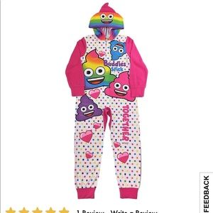 Size 8 girls rainbow poop footless pajamas